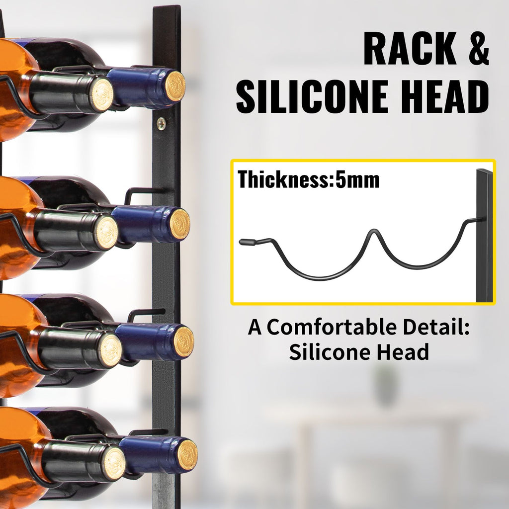24 Bottle Vertical Wall Mounted Wine Rack | Black Steel – wine storage and bottle display