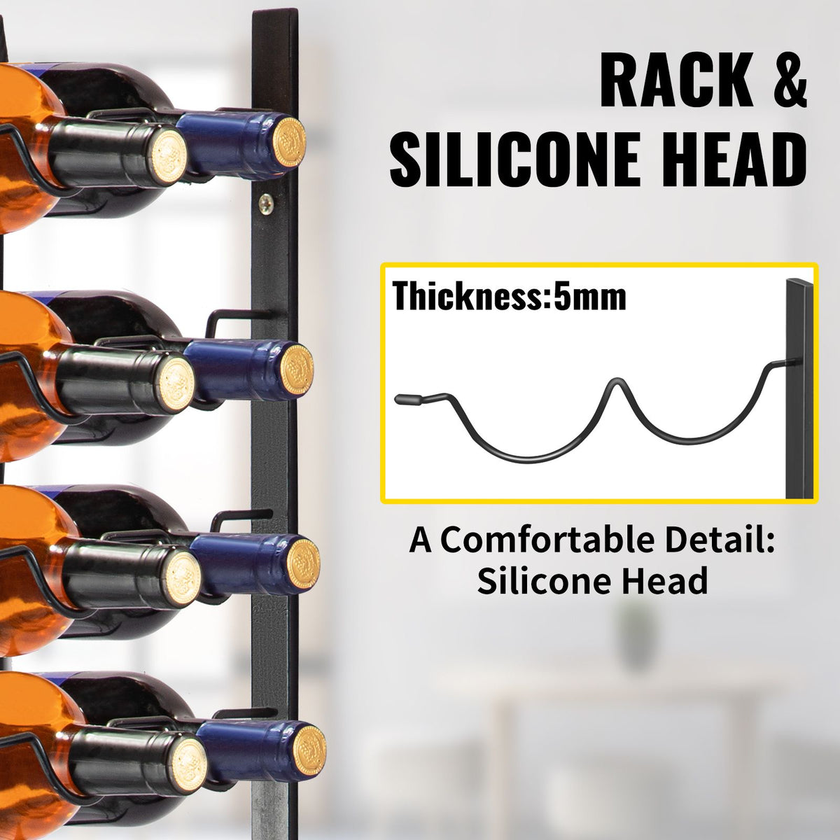 24 Bottle Vertical Wall Mounted Wine Rack | Black Steel – wine storage and bottle display