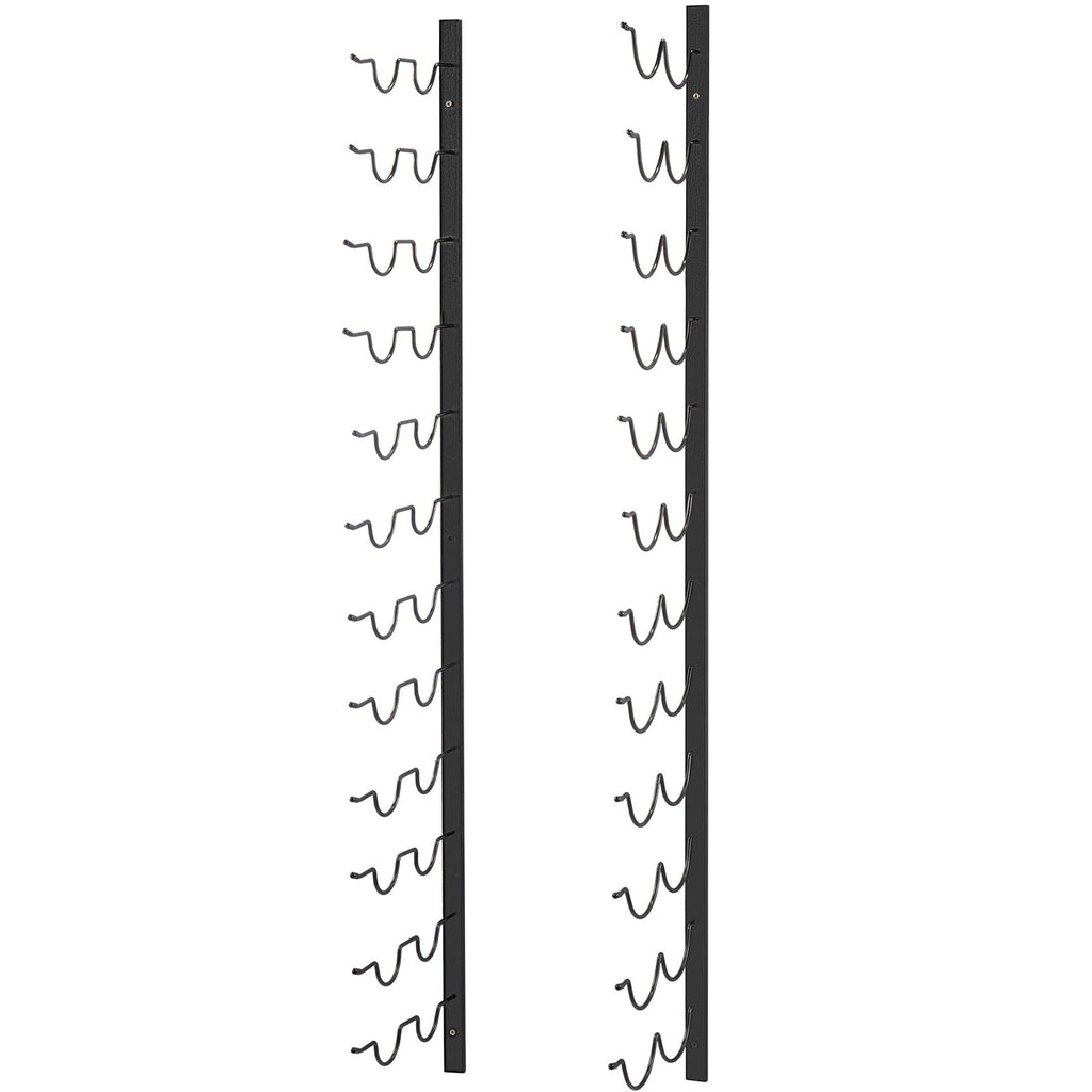 24 Bottle Vertical Wall Mounted Wine Rack | Black Steel – wine storage and bottle display