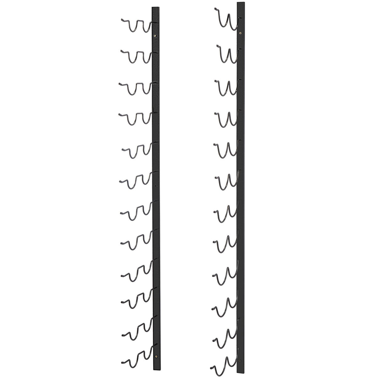 24 Bottle Vertical Wall Mounted Wine Rack | Black Steel – wine storage and bottle display