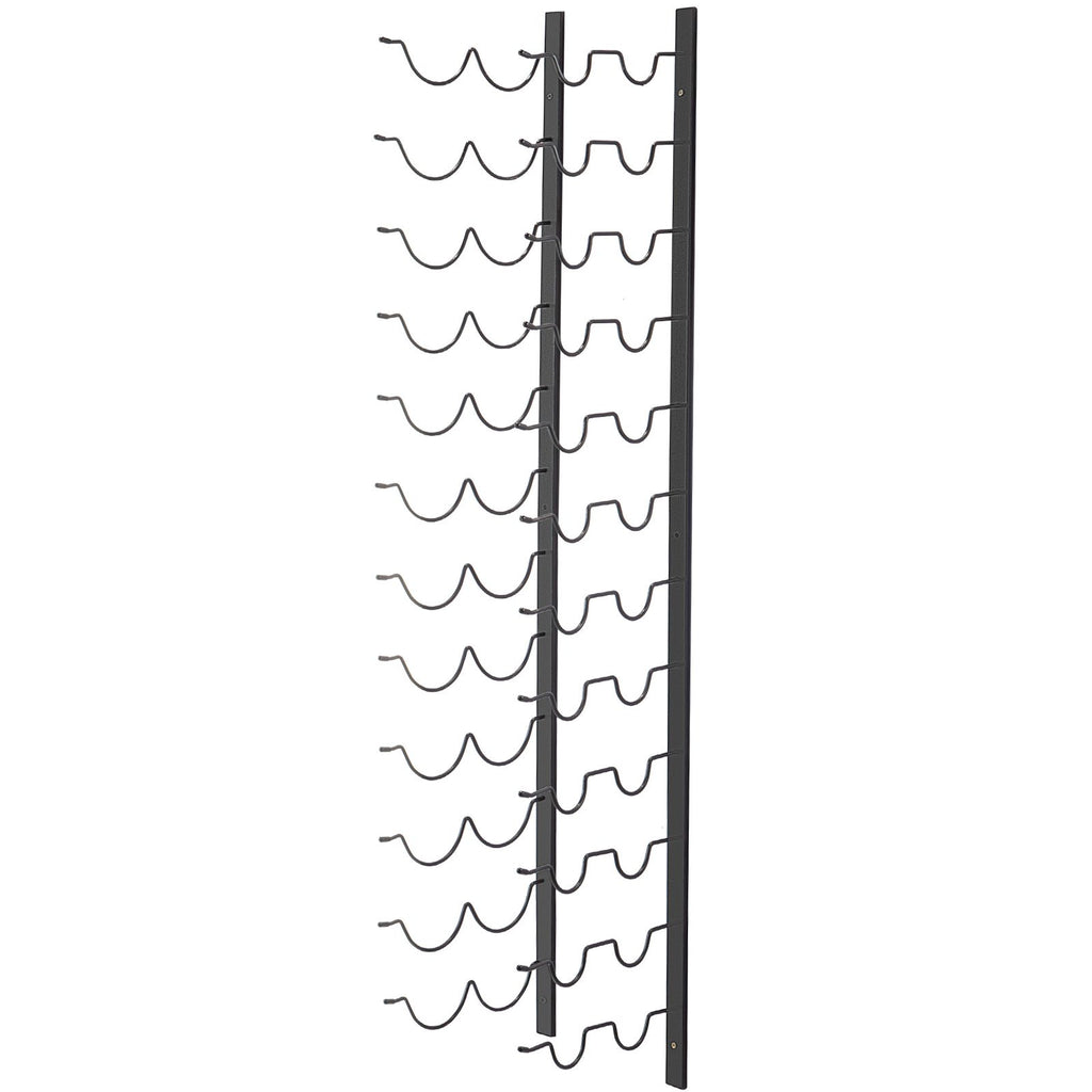 24 Bottle Vertical Wall Mounted Wine Rack | Black Steel – wine storage and bottle display