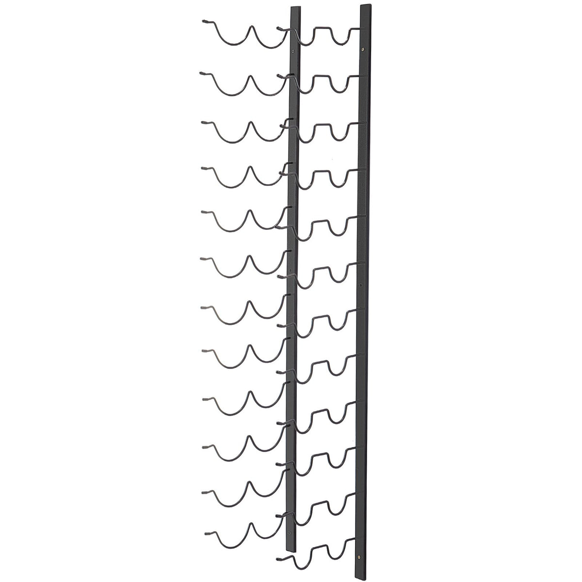 24 Bottle Vertical Wall Mounted Wine Rack | Black Steel – wine storage and bottle display