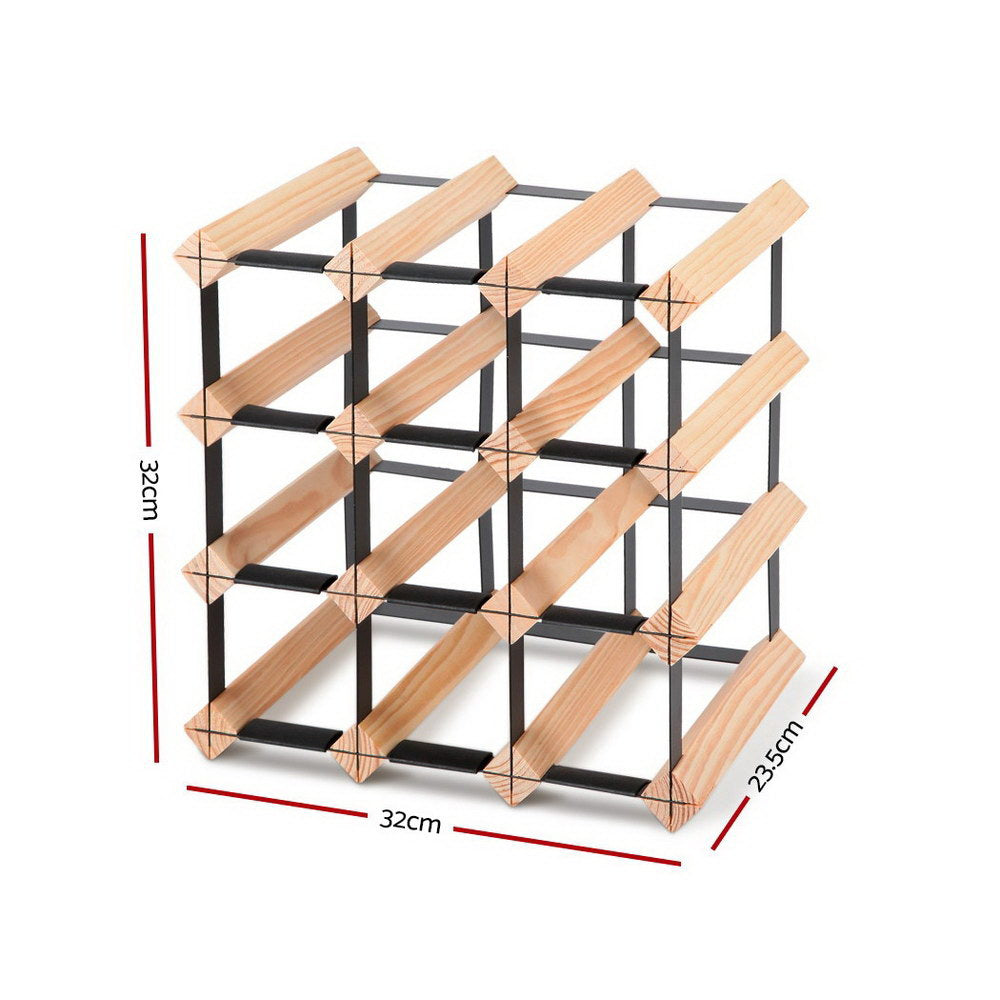 Artiss 12 Bottle Timber Wine Rack – wine storage and bottle display