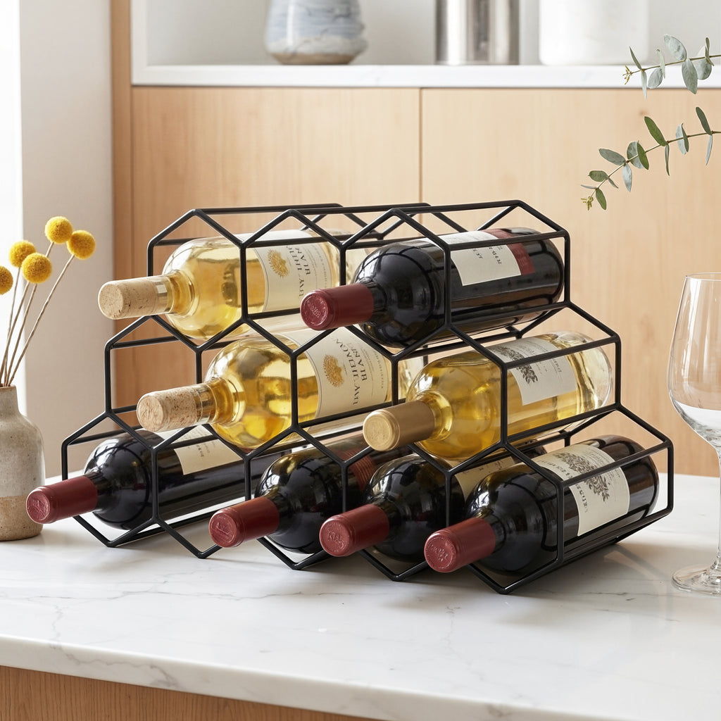 Artiss 12 Bottle Metal Wine Rack | Black – wine storage and bottle display