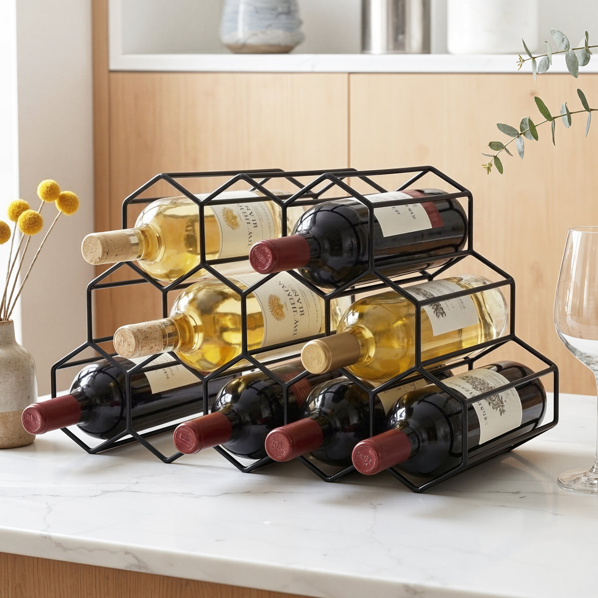 Artiss 12 Bottle Metal Wine Rack | Black – wine storage and bottle display