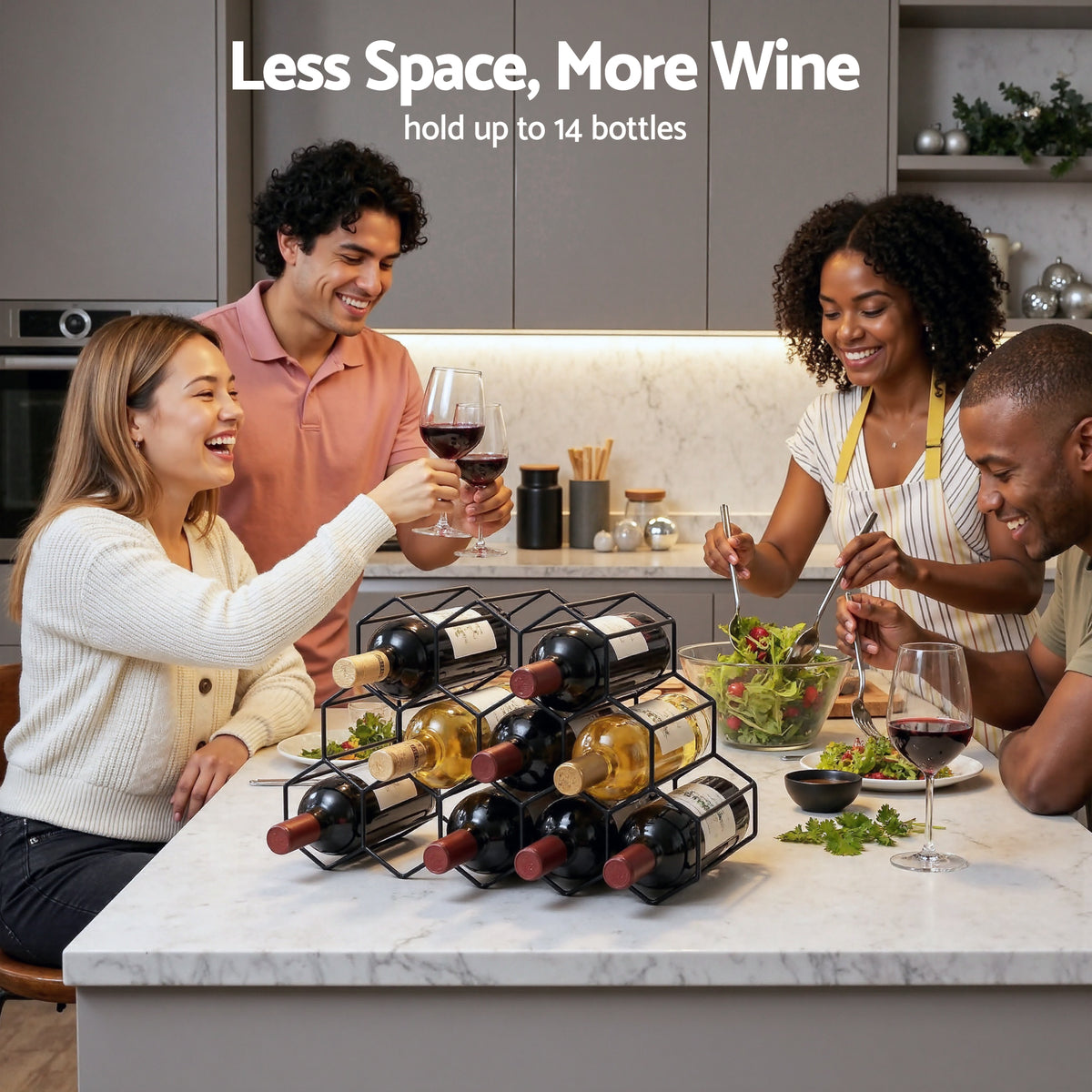 Artiss 12 Bottle Metal Wine Rack | Black – wine storage and bottle display