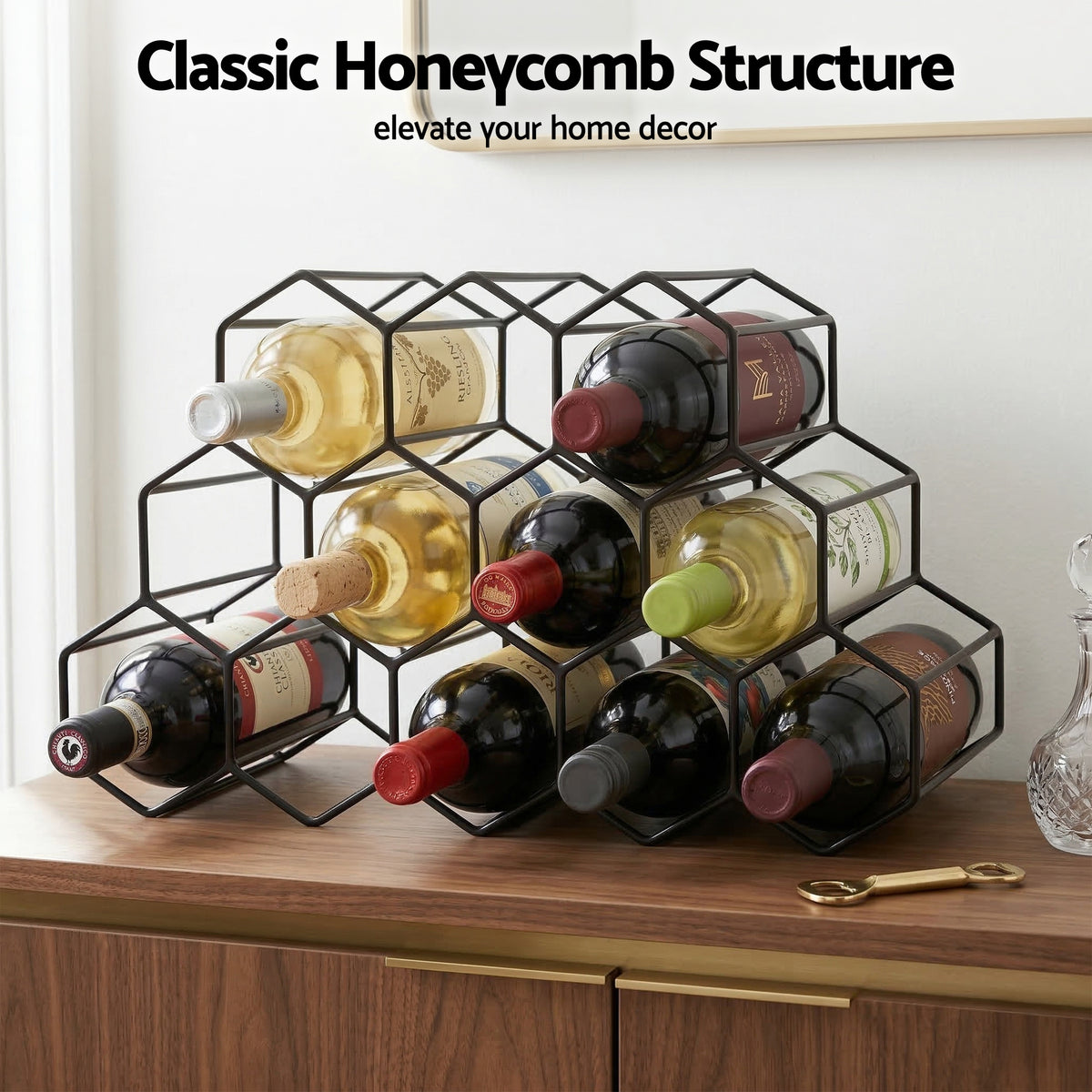 Artiss 12 Bottle Metal Wine Rack | Black – wine storage and bottle display