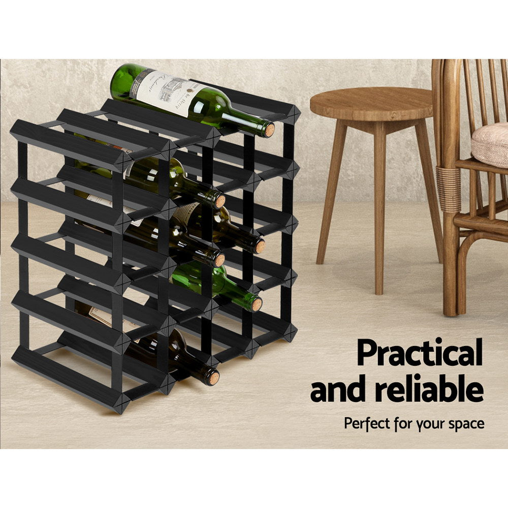 Artiss 20 Bottle Wine Rack | Black – wine storage and bottle display