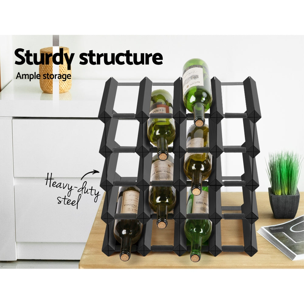 Artiss 20 Bottle Wine Rack | Black – wine storage and bottle display