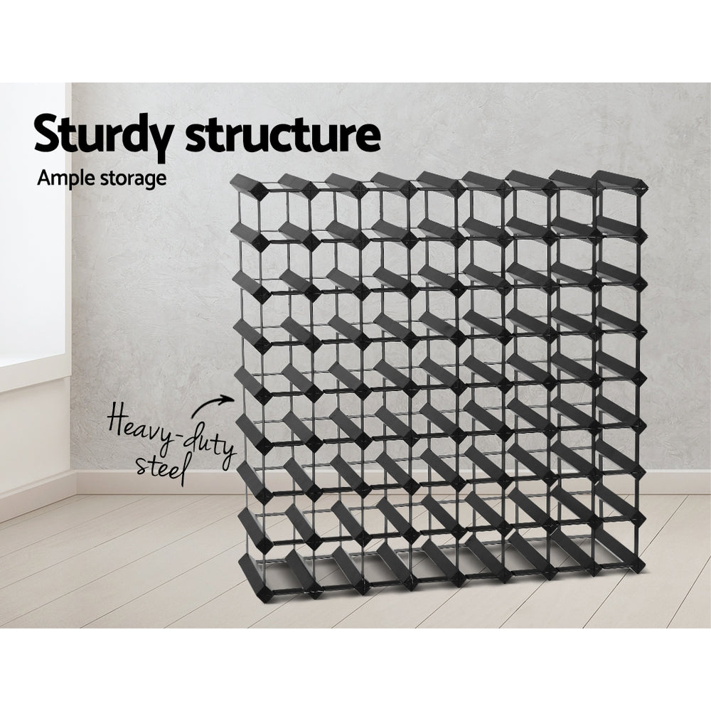 Artiss 72 Bottle Wine Rack | Black – wine storage and bottle display
