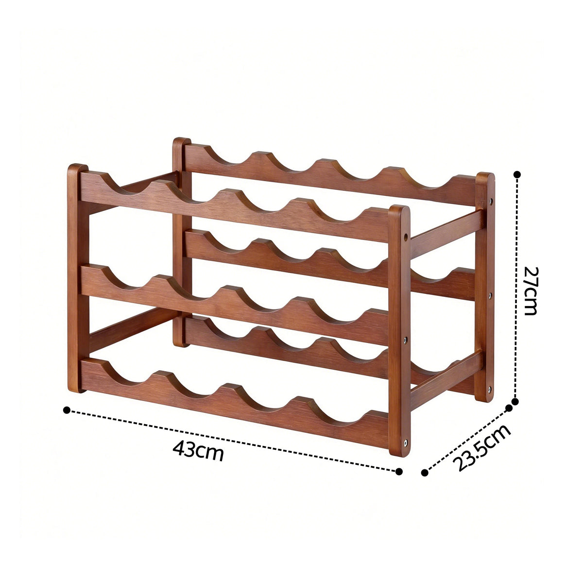 Artiss 12 Bottle Bamboo Wine Rack | Walnut – wine storage and bottle display