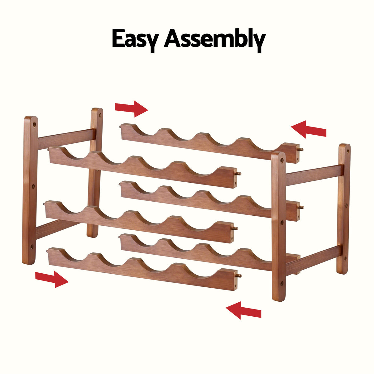 Artiss 12 Bottle Bamboo Wine Rack | Walnut – wine storage and bottle display