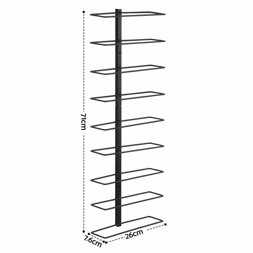 Artiss 9 Bottle Wall Mounted Wine Rack | Black – wine storage and bottle display
