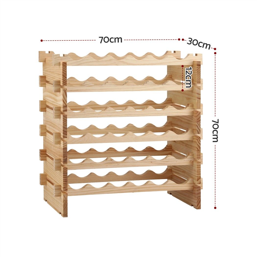Artiss 36 Bottle Pine Wine Rack | 6 Tier – wine storage and bottle display