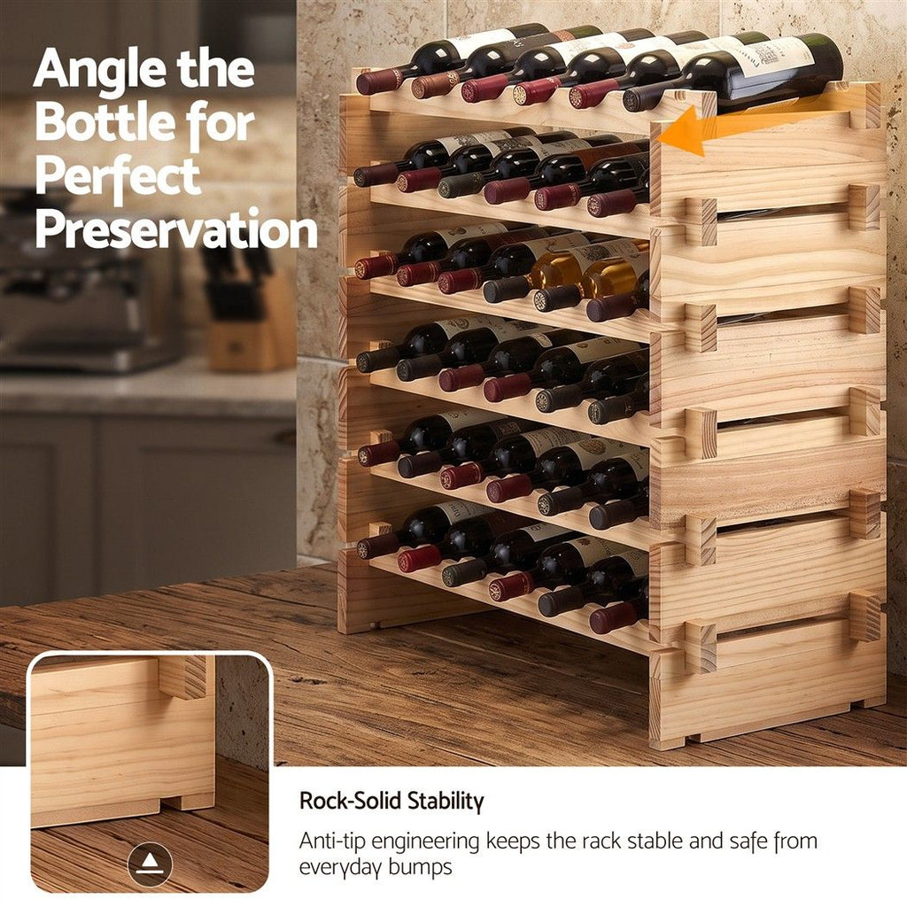 Artiss 36 Bottle Pine Wine Rack | 6 Tier – wine storage and bottle display