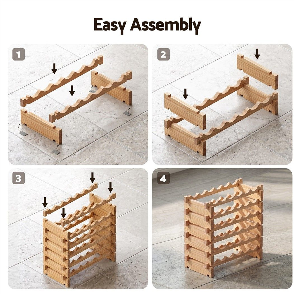 Artiss 36 Bottle Pine Wine Rack | 6 Tier – wine storage and bottle display