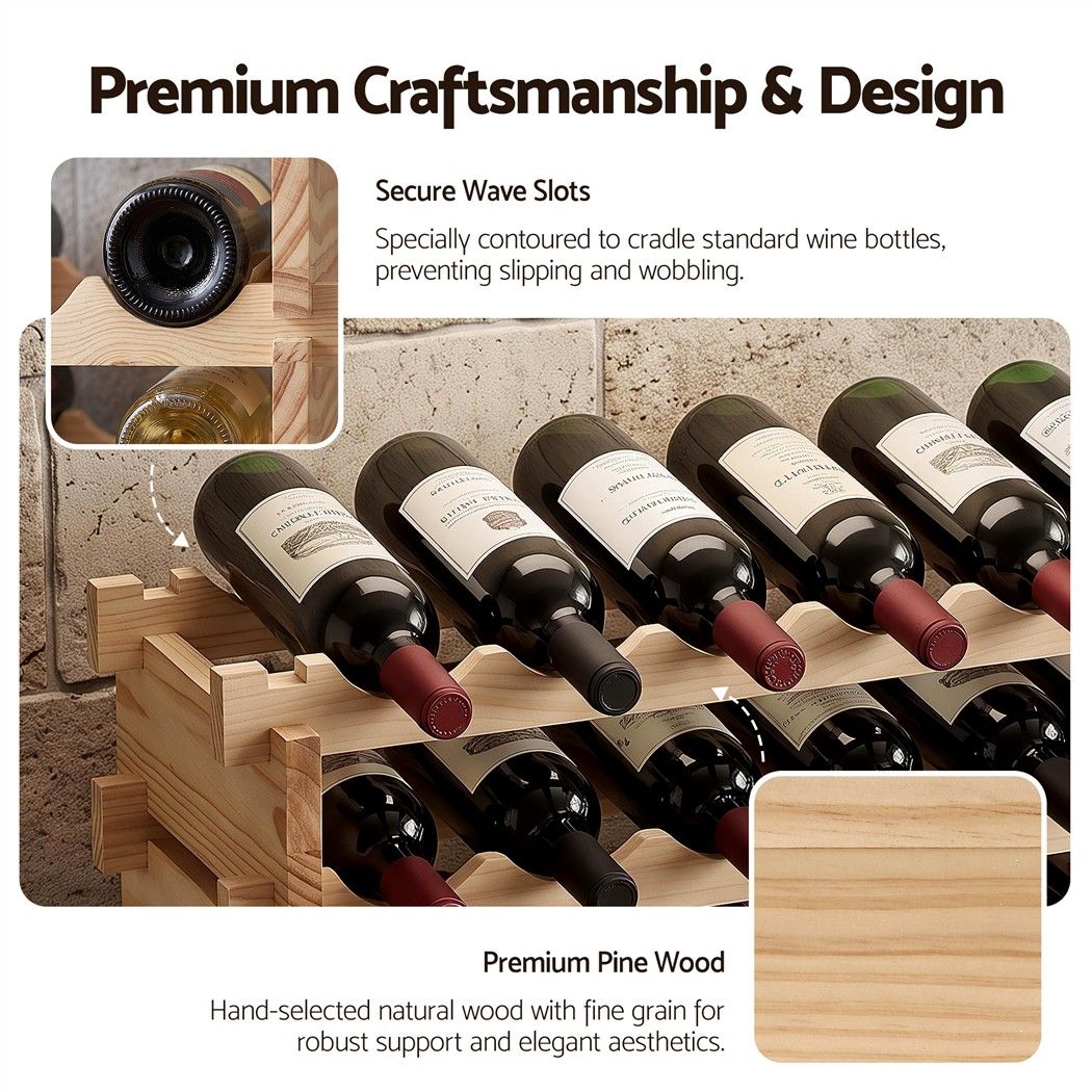 Artiss 36 Bottle Pine Wine Rack | 6 Tier – wine storage and bottle display